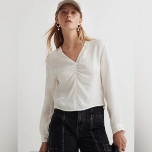Madewell Brushed Ruched-Front Top